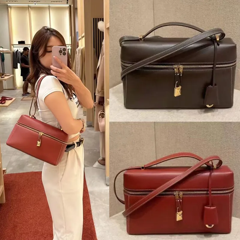 

2024 Loro Piane LP27 cowhide box bag new lunchbox bag can be hand-held single-shoulder slung.