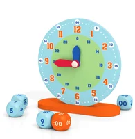 Montessori Clock for Teaching Time, Early Learning Education Clock Moveable ,Learning Resources Time Activity Set 2