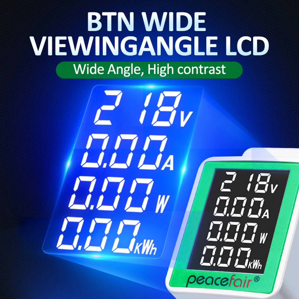 PZEM-008 AC50-300V 100A DIN Rail Power Energy Meter LCD Digital Ammeter Voltmeter Wattmeter Multifunction Voltage Current Meter digital multimeter power meter energy meter