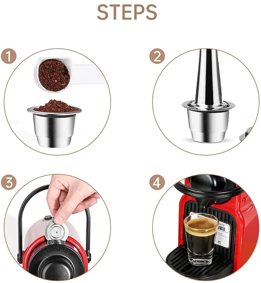 Capsule For Nespresso Reutilisable Refillable Capsule Crema Reusable Refillable Coffee Filter Nespresso Essenza _ - AliExpress