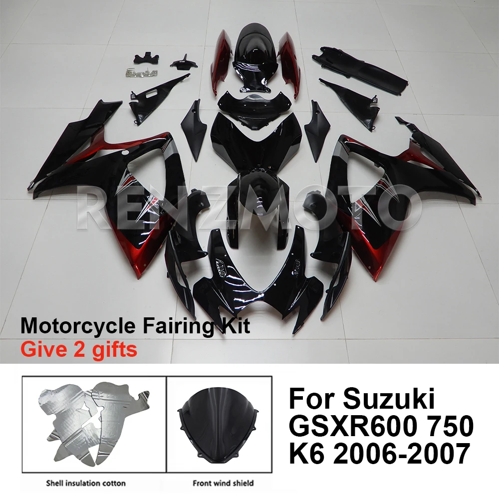 

Motorcycle Fairing Set Body Kit Plastic For Suzuki GSX-R600 R750 2006-2007 K6 Accessories Injection Bodywork S0606-103a