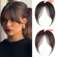 Frange de cheveux synthétiques pour femmes, pour perruque ehead, frange octogonale naturelle, 8 pouces, noir et marron, adaptée à un usage quotidien 1