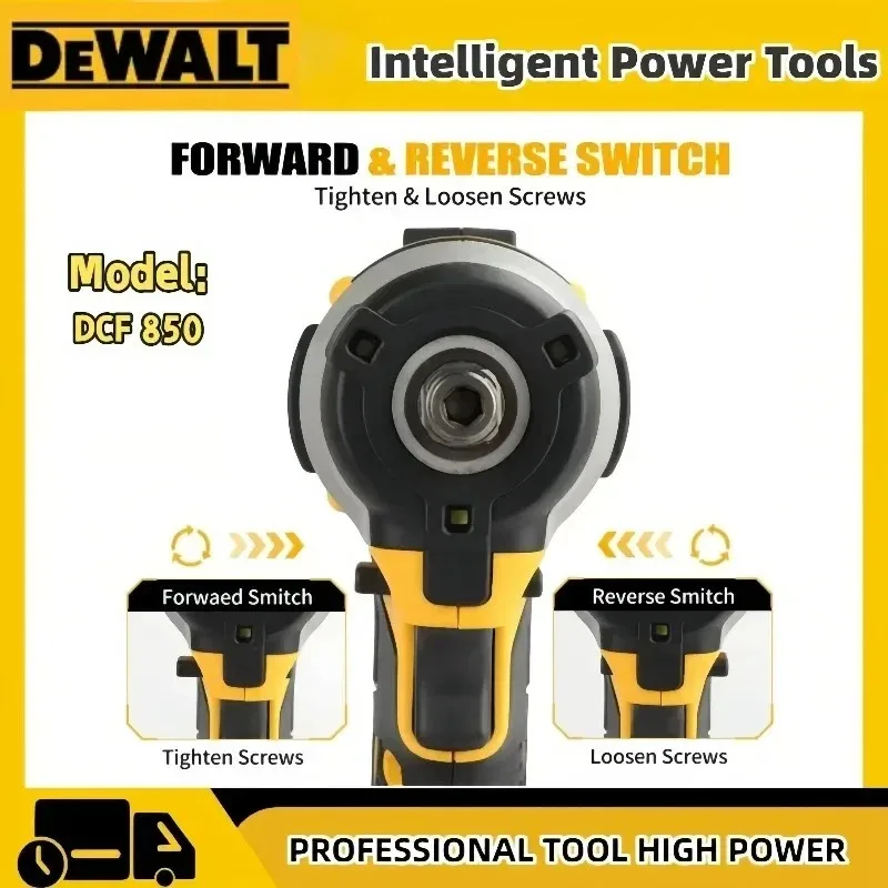 DeWALT DCF850 205N.m 브러시리스 고 토크 전동 공구 250RPM 임팩트 드라이버 Dewalt 배터리용 무선 지능형 도구