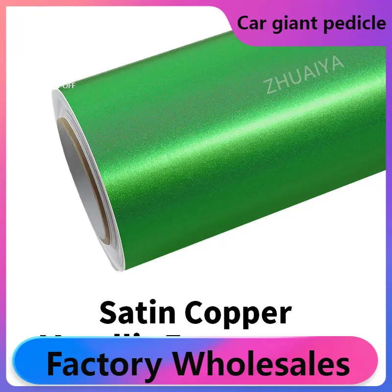 

ZHUAIYA Copper Metallic Metallic Green Vinyl Wrap film wrapping film bright 152*18m quality Warranty covering film voiture