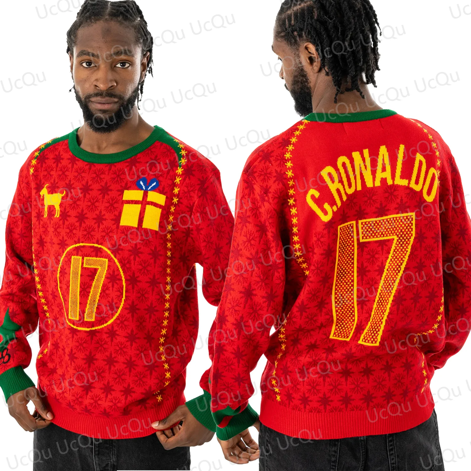 Training Jersey Vintage Classic Summer Ronaldo #17 Christmas Long sleeve Jersey Kit 3D Printed Football Jersey For Adult/Kids Tops Fake sweater