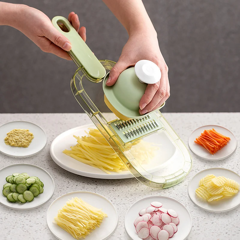 

3 In1 /6 In 1 Multifunctional Vegetable Slicer Cutter Shredders Slicer with Basket Fruit Potato Chopper Carrot Grater