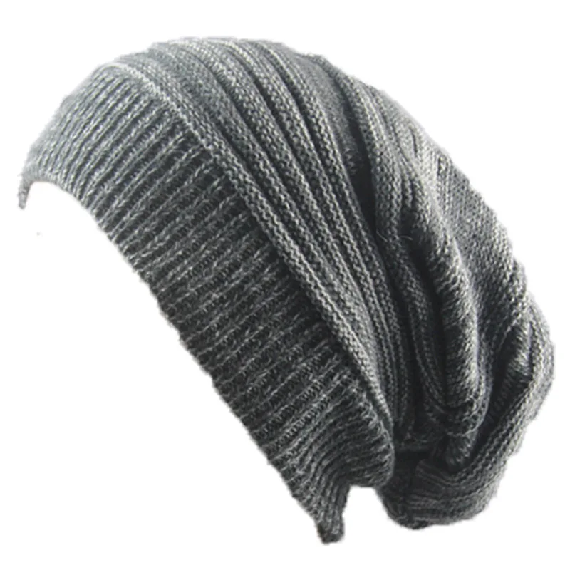 Men and Women Hat Mixed Color Cotton Striped Hip Hop Winter Warm Hat Beanies Knit Long Loose Hat Outdoor Warm Pullover Caps 5