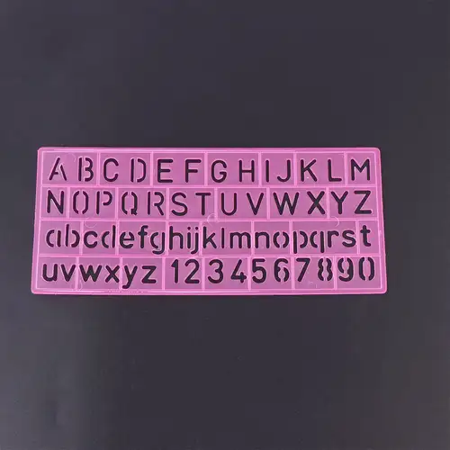 4pcs Craft Scrapbook Letter Stencil Design Colorful Plastic Numbers With Ruler For Painting Crafts Graffiti Abc - Image 3