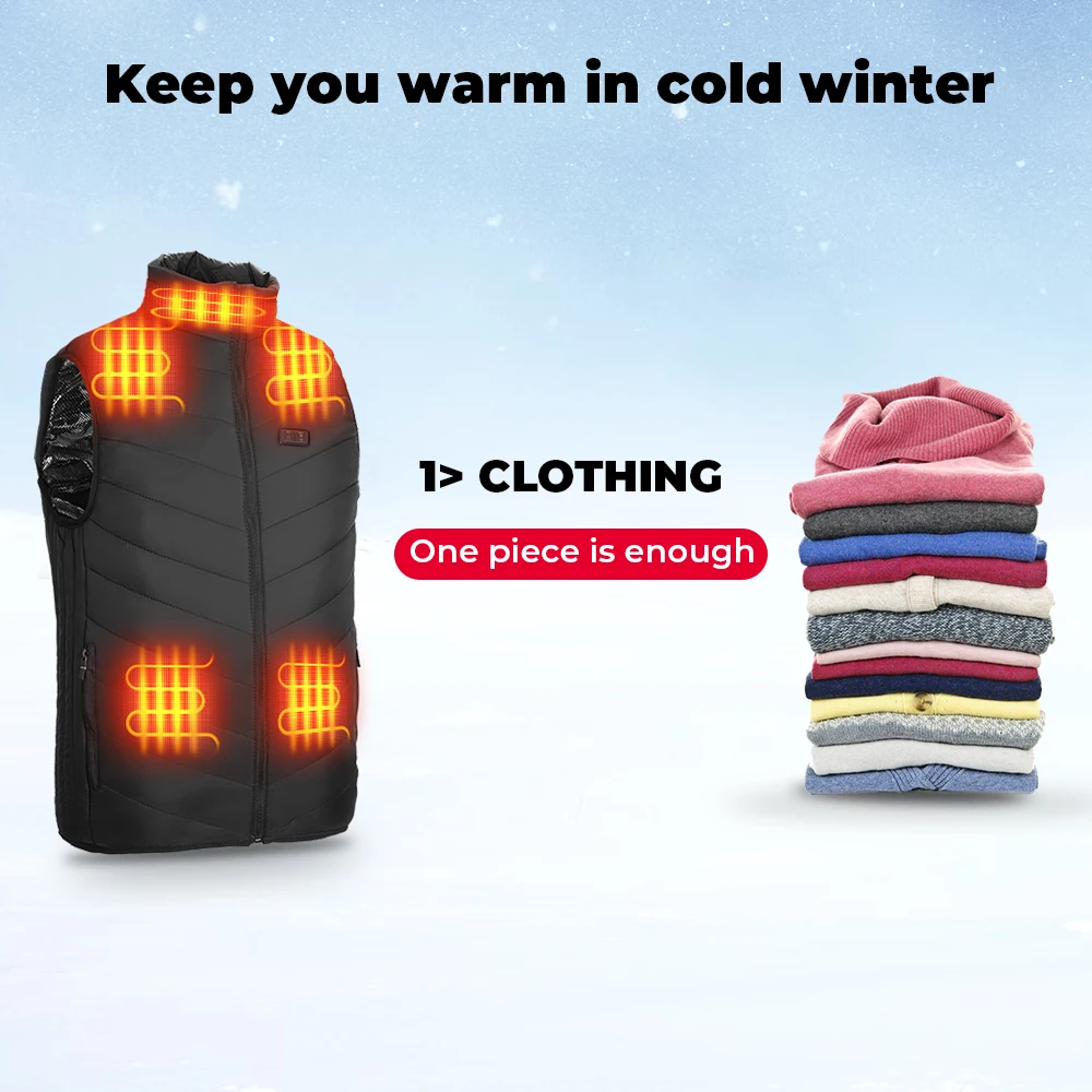 Chaleco calefactado inteligente para hombre y mujer, chaquetas de  calefacción eléctrica USB, ropa de calor térmico, abrigo de caza de talla  grande, invierno, nuevo - AliExpress