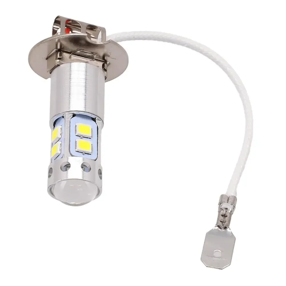 H3 LED 전구 자동차 조명 하이 퀄리티, 주간 주행등, 하이 로우 빔, 3000K 옐로우, 범용, DC 12V, 24V, 2 개