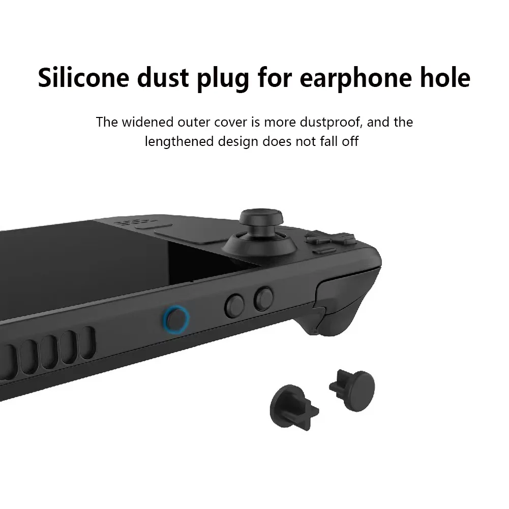 1-10set For Steam Deck Console Protection Kit Dust Plug Touchpad Sticker Button Stickers Silicone Thumbstick Caps Dustproof Net