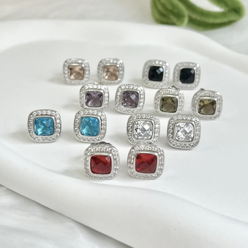 HSC David Y Cable Classics Earrings in Sterling Silver with Amethyst and Pave Diamonds at Ahee Jewelers