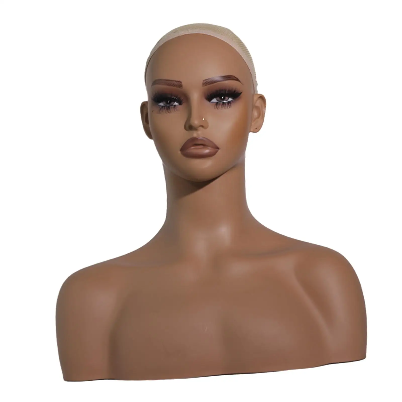 Realistic Female Mannequin Head Display Rack Multipurpose Manikin Wig Display Stand for Beauty Salon Hats Jewelry Hairpieces Men