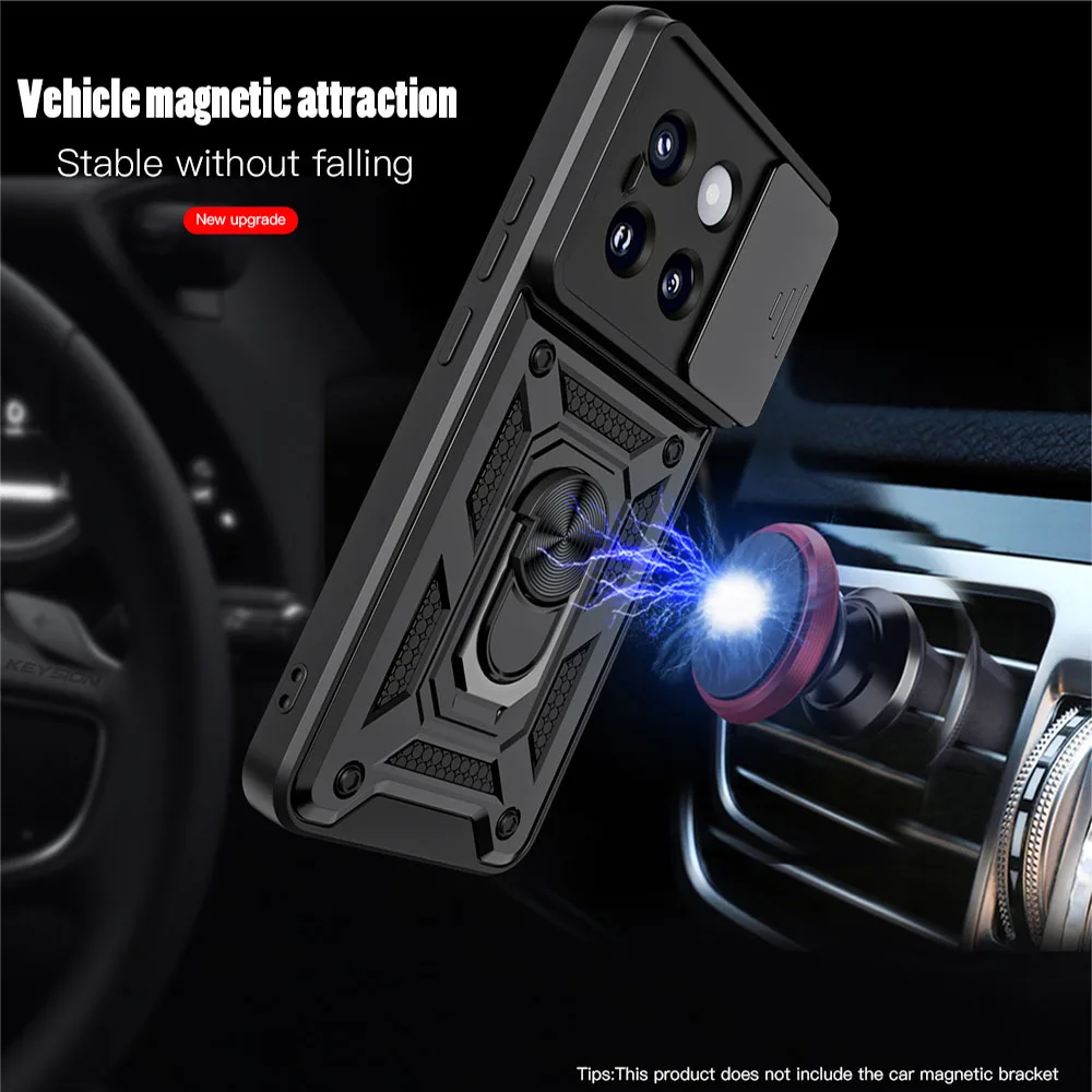 Ultimate Shockproof Armor Case with Slide Camera Protector and Ring Stand