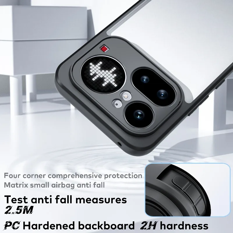 Acrylic Matte Case with 360° Rotating Magnetic Bracket Stand - Durable Hard Shell Back Cover