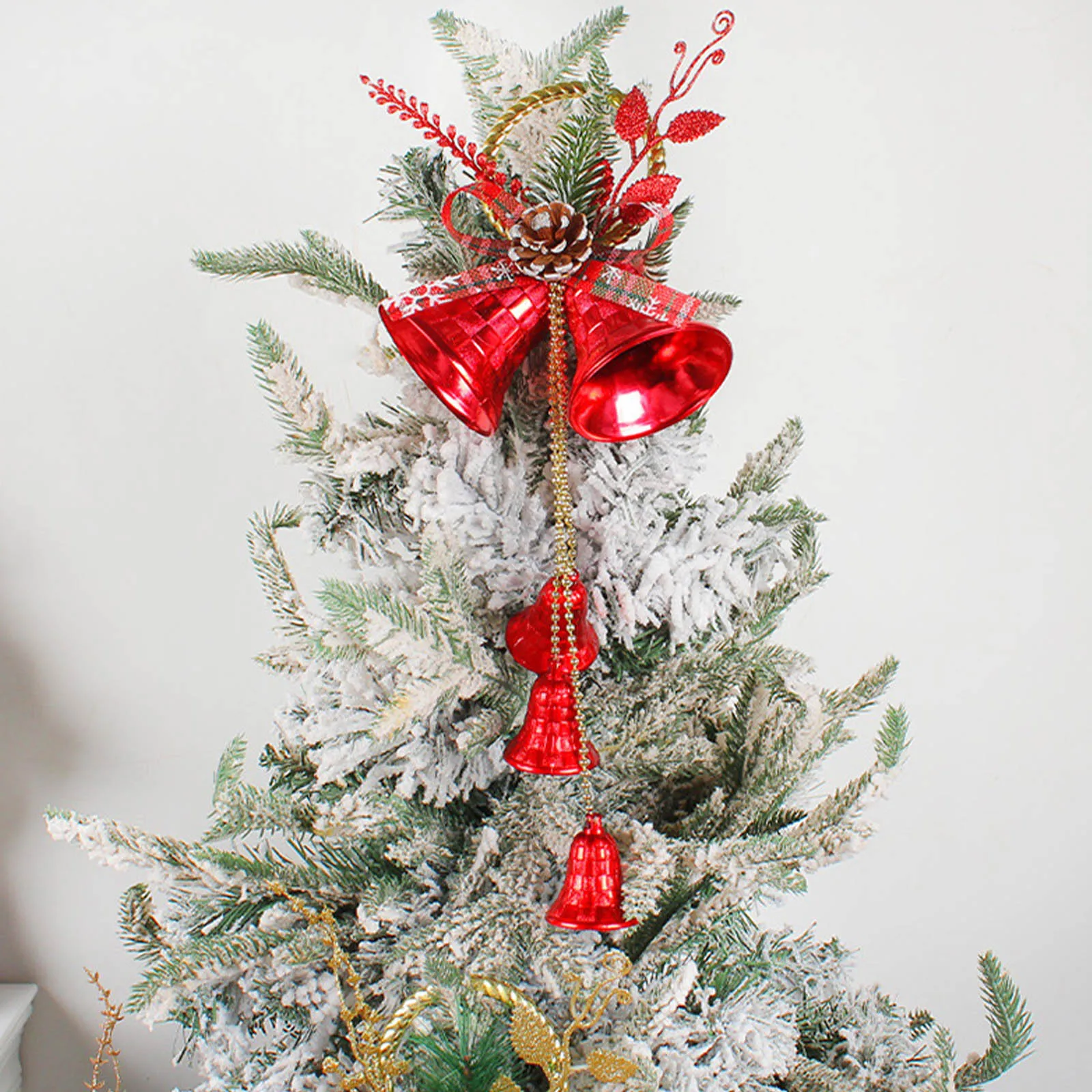 

Christmas Bells Ornaments Christmas Hang Decorations Festival Decor DIY Mini Christmas Bow Bells Pendant