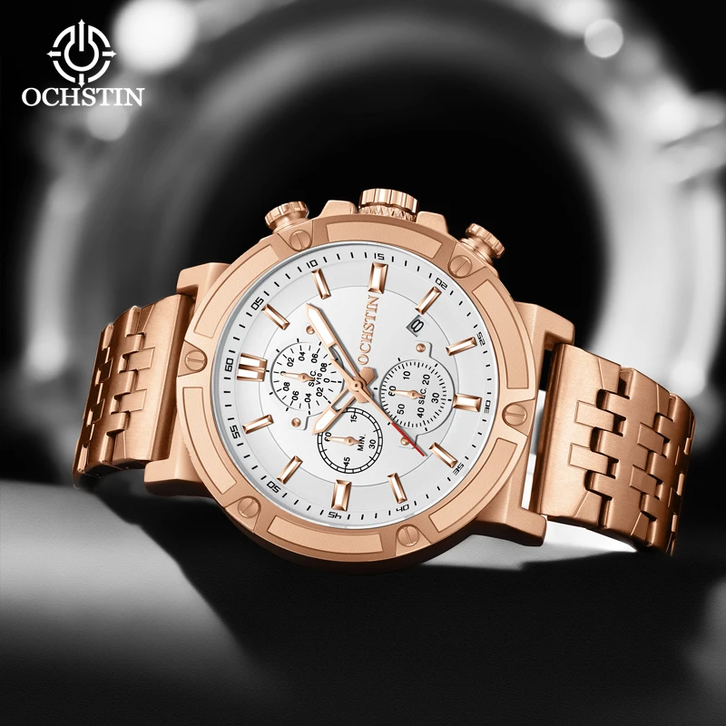 2023OCHSTIN Mens Watches Brand Luxury Dial Clock Male Fashion Stainless Waterproof Quartz Casual Sport Chronograph Montre Homme