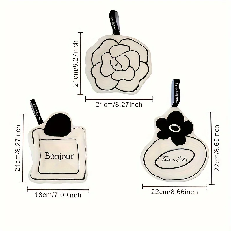 Highly Absorbent Camellia Hand Towel, Soft Towel, Hanging Handkerchief, Suitable for Kitchen and Bathroom, with Hanging Ring