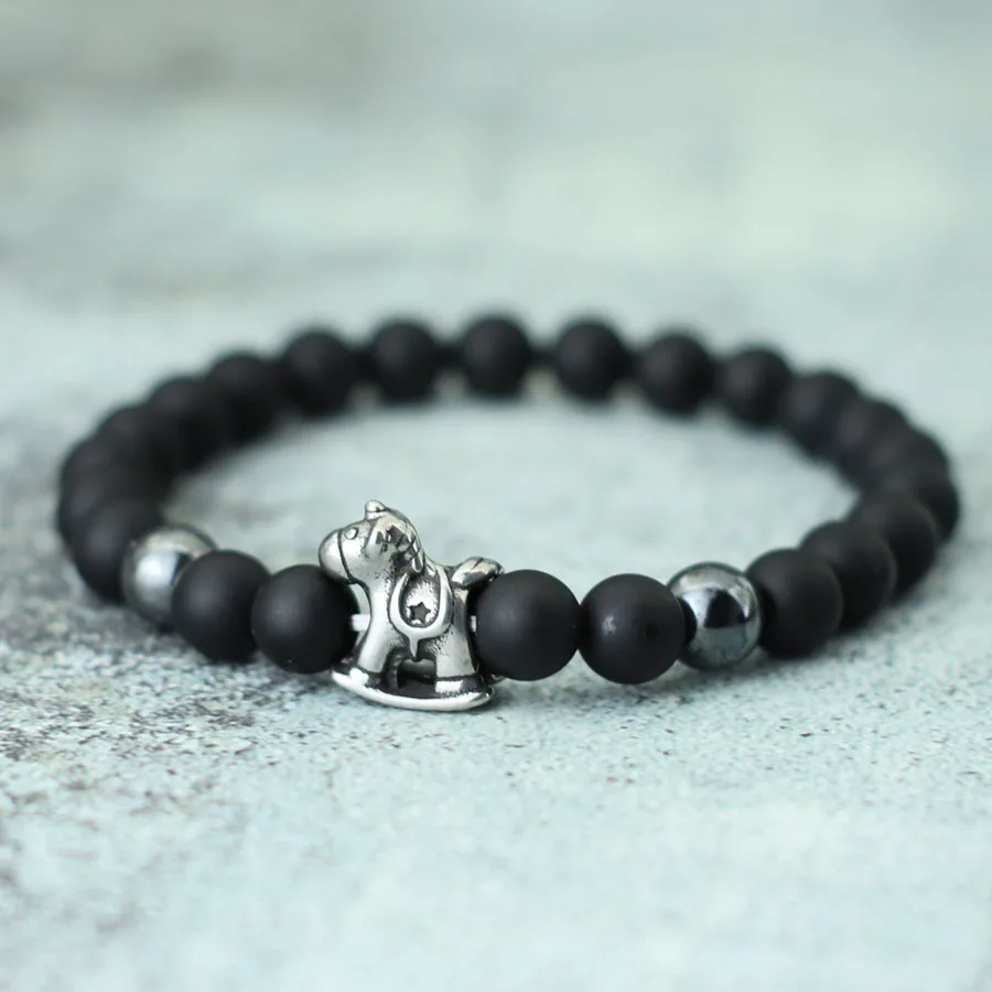 Lapis Lazuli Tiger Eyes Stone Beaded Stainless Steel Bracelet