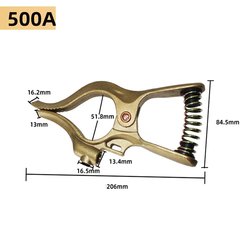T-style Welding Ground Clamp 500A Brass Welding Ground Earth Clamp Machine For MIG/MMA/TIG/Plasma