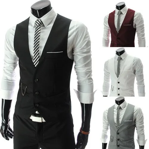 

2023 New Arrival Dress Vests For Men Slim Fit Mens Suit Vest Male Waistcoat Gilet Homme Casual Sleeveless Formal Business Jacket