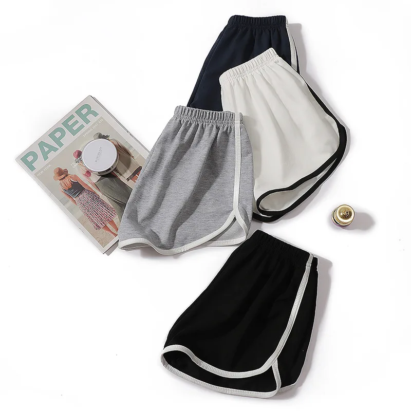 Summer Cotton Shorts Loose Women's High Waist Shorts Sports Fashion Cotton Solid Color S~4XL Casual