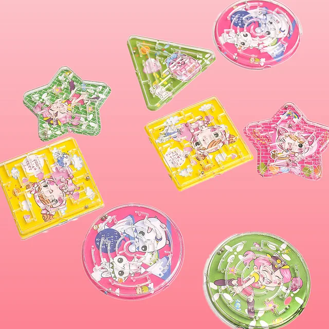 12 PCS Party Favor Pinball Game Board Football Field Shooting Pattern Kid Palm Top Toy Birthday Goodie Bag Giveaway Boy Girl Polygon shape B