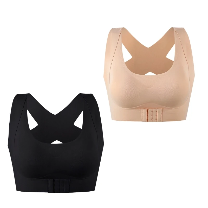 E56F Reggiseno da donna con chiusura frontale da indossare ogni giorno con leggero supporto levigante