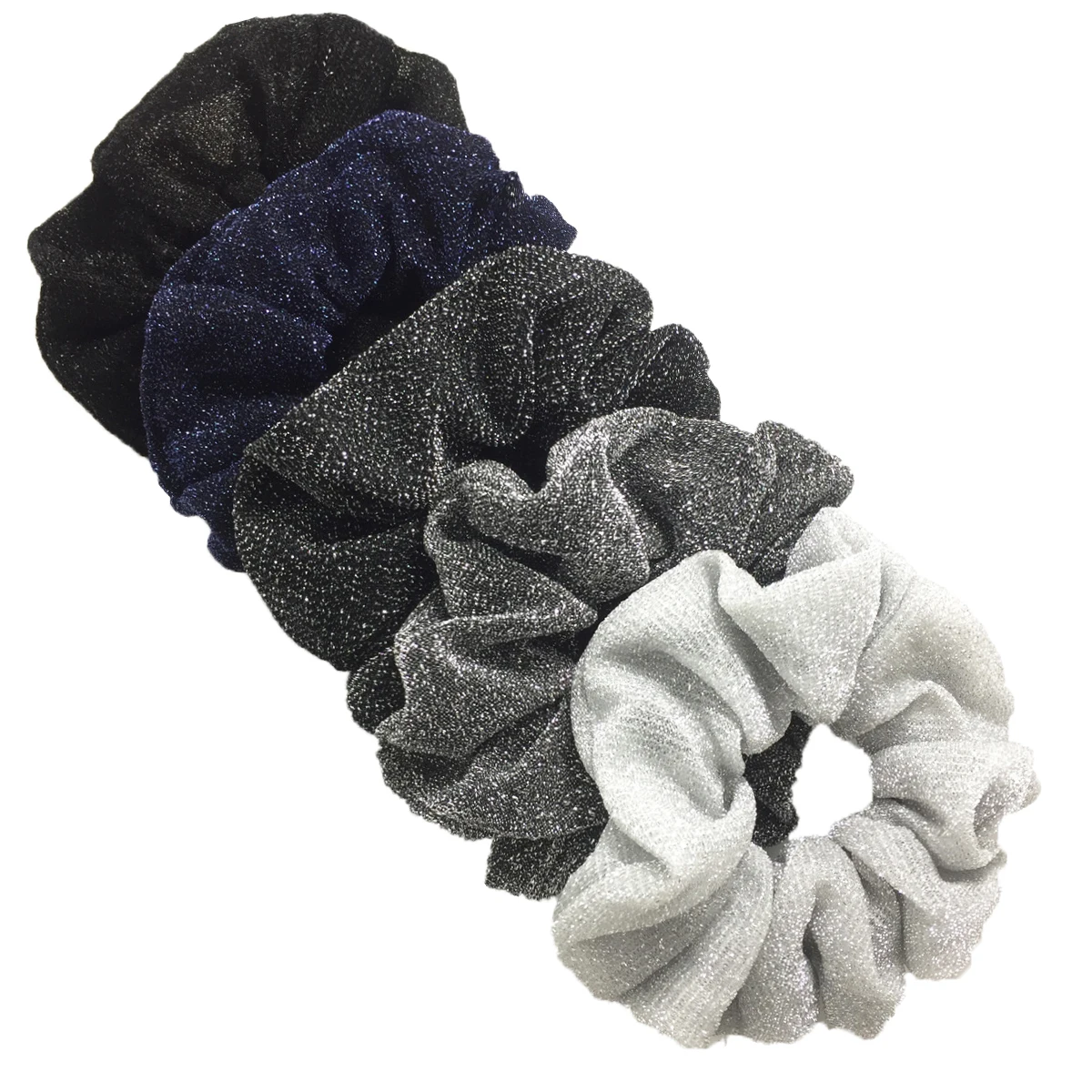 5 teile/los Mädchen Sparkly Pailletten Scrunchies Haar Elastische Bands Scrunchy Krawatten Seile Pferdeschwanz Halter Gummibänder für Mädchen Glänzend – Detail 1
