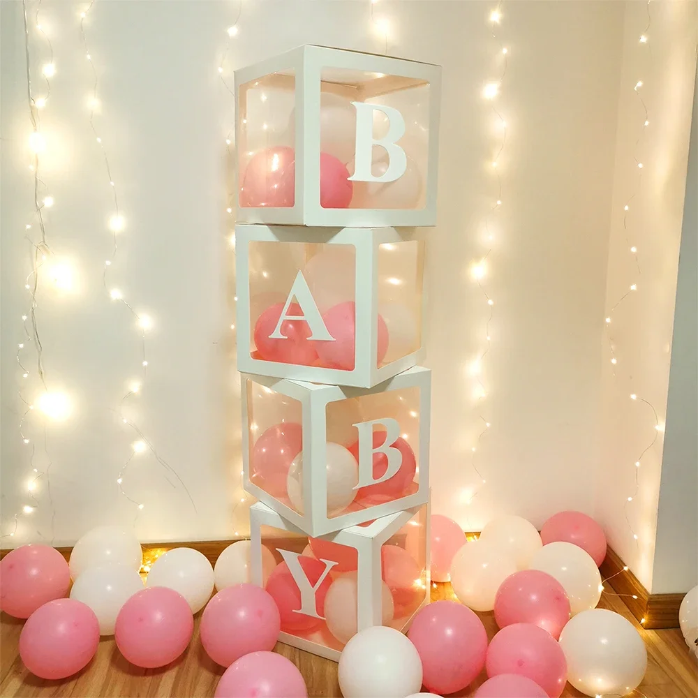 Runtow 1 Stück 25 cm transparente Briefkasten, Geburtstag, Hochzeit, individueller Name, Ballonkasten, 1. Geburtstag, Partydekorationen, Babyparty – Detail 5
