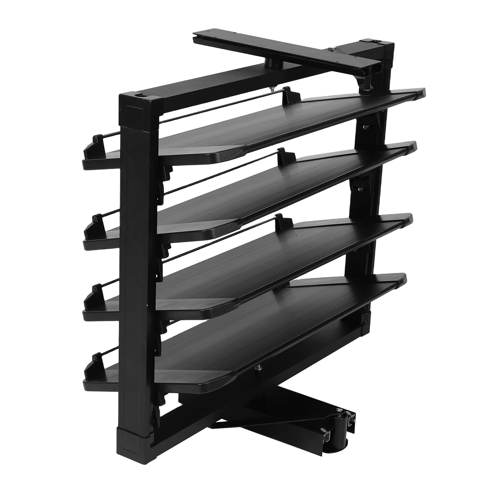 Metal Shoe Rack Adjustable Height Pull-Out Shoe Shelves for Small Bedroom Closet