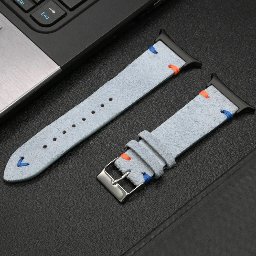 Handmade Soft Leather Strap for Smartwatch - No Gap Curved End Bracelet