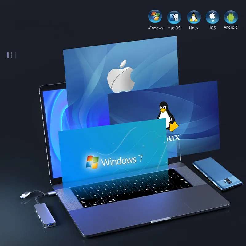 USB + TYPE-C 3,1 Штекер На 4 Порта USB 2,0/3,0 Концентратор OTG.