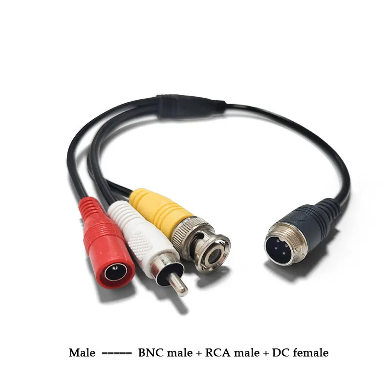

4P Aviation Head Interface Adapter Line Stable Transmission Signal Rca Video/Bnc Video/Dc Power Connection Line