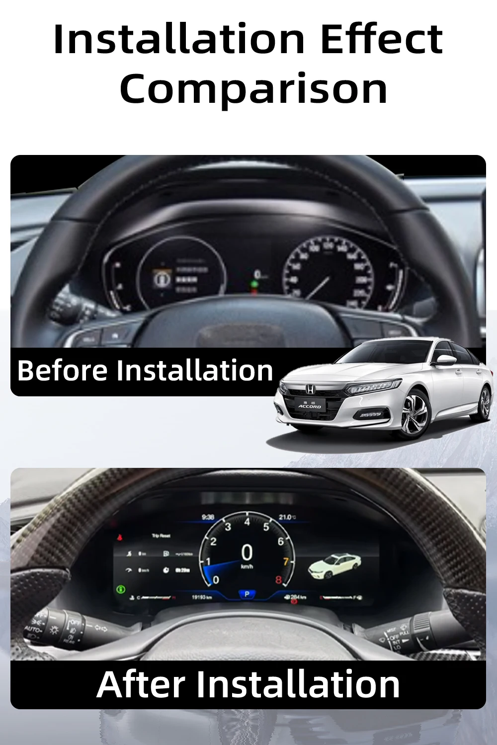 Digital Instrument Cluster For Honda Accord Tenth Generation 2018–2021 Speedomet