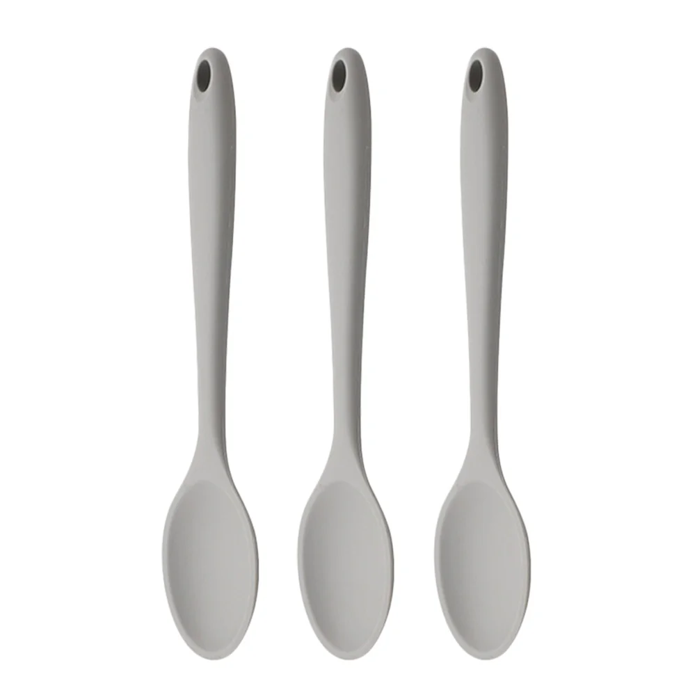 

3 Pcs Silicone Spoon Chinese Soup Spoons Salad Home Cooking Tools Kitchen Mixing Dessert Silica Gel Supplies Multipurpose