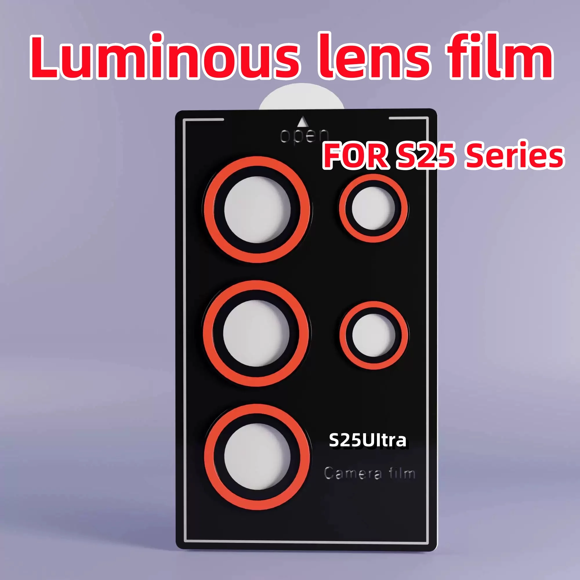Luminous Color Lens Ring Tempered Glass Camera Protector with Anti-Scratch Cap