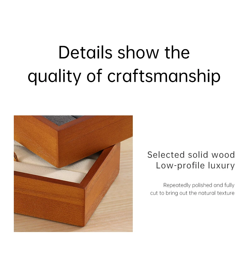 Ring Display Tray Wooden Ring Storage Stand with Microfiber Organizer | Jewelry Display... - SKU RDT00855 - UGI Packaging