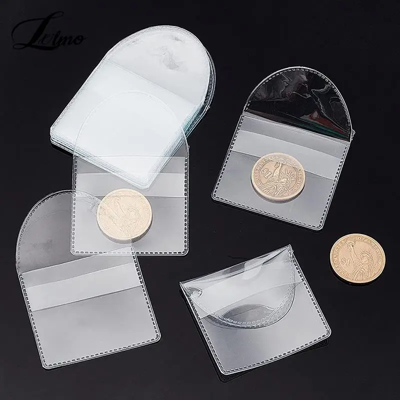 20Pcs Single Pocket Coin Sleeves Collector Individual Transparent Coin Sleeve Plastic Sleeves Holder Small Plastic Holder coin storage album