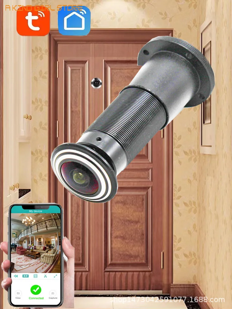 5GTuyaDoorEyeHoleSecurity1080PHD144mmLensWideAngleFishEye