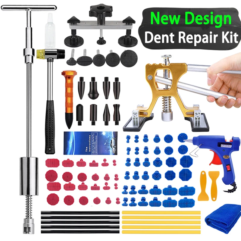 Car Fender Repair Kit - Angle Adjustable Dent Removal Tools, Stainless Steel Paintless Dent Repair For Home/Shop