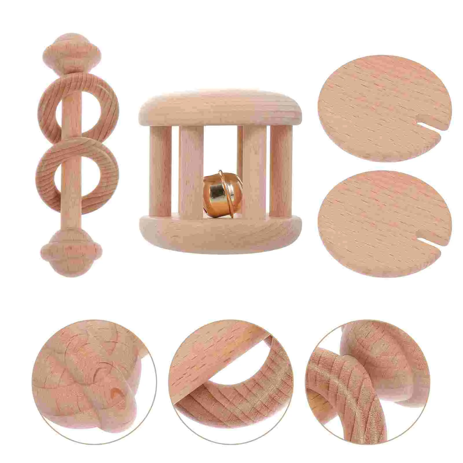 

3 Pcs Preschool Toys Infant Teething Plaything Chewing Baby Wooden Grinding Newborn Cartoon Appease Products Molar