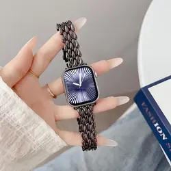 Luxury Metal Watch Strap Replacement Bracelet - Iwatch S11 S10 42mm (Black)