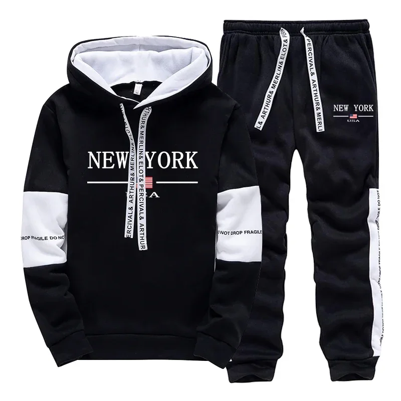 Men's Autumn Casual Sports Hoodies Sweatpants Jogging Suit