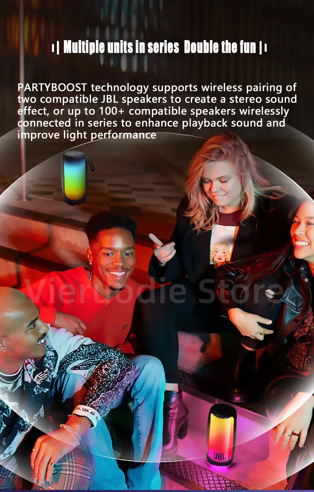 JBL Pulse 5 Portable Bluetooth speaker with light show description image 11