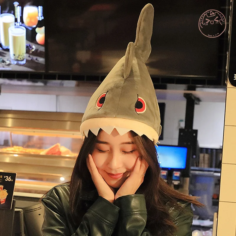 Cute Funny Shark Hat Cartoon Hat Cosplay Shark Headwear Game Event Performance Halloween Party Dress Up Costume