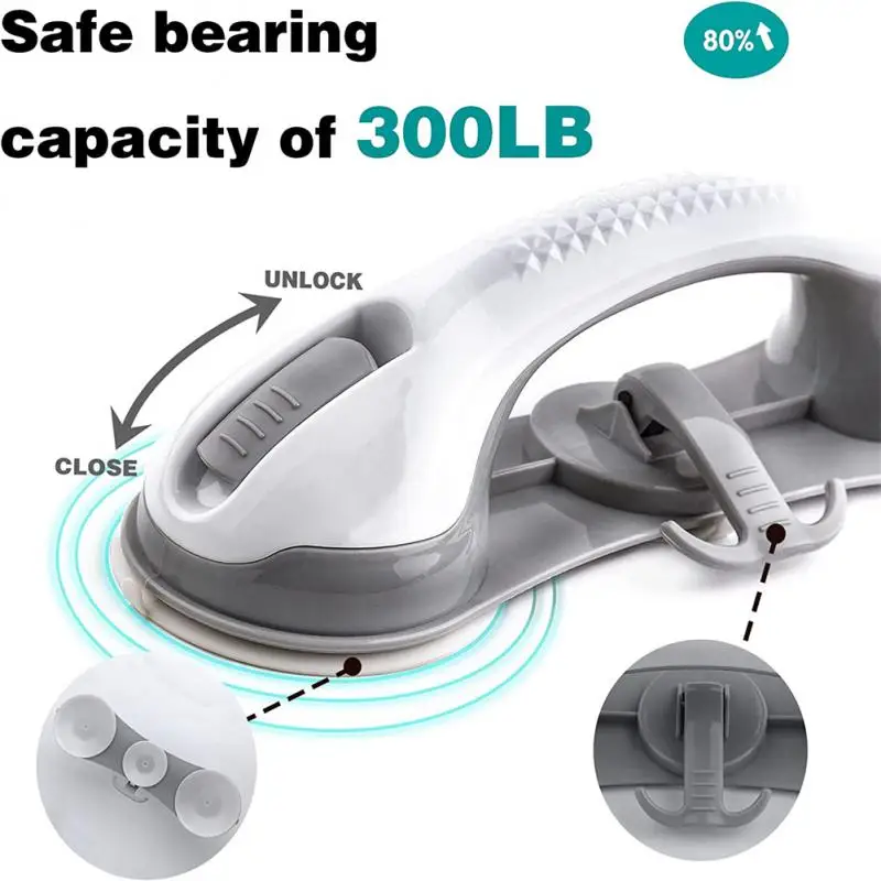 

Shower Handle Safety Helping Handle Anti Slip Support Toilet Bathroom Safe Grab Bar Handle Vacuum Sucker Suction Cup Handrail