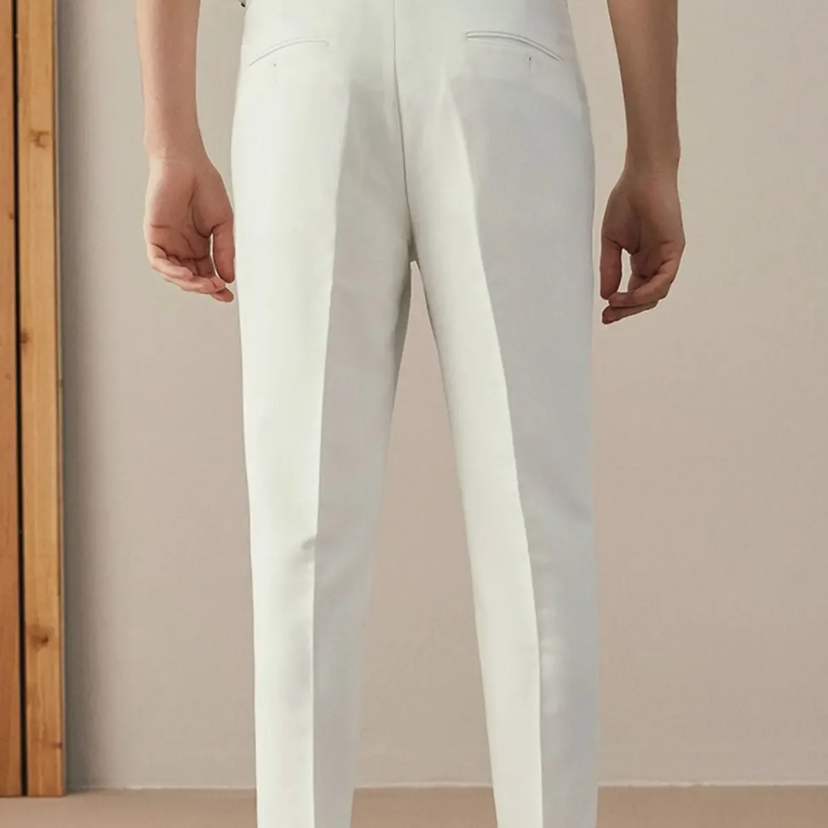Men Casual Suit Pants Solid Color Large Size Mens Korean Style Fashion Straight Trousers All-match Ankle-length Loose A32 4