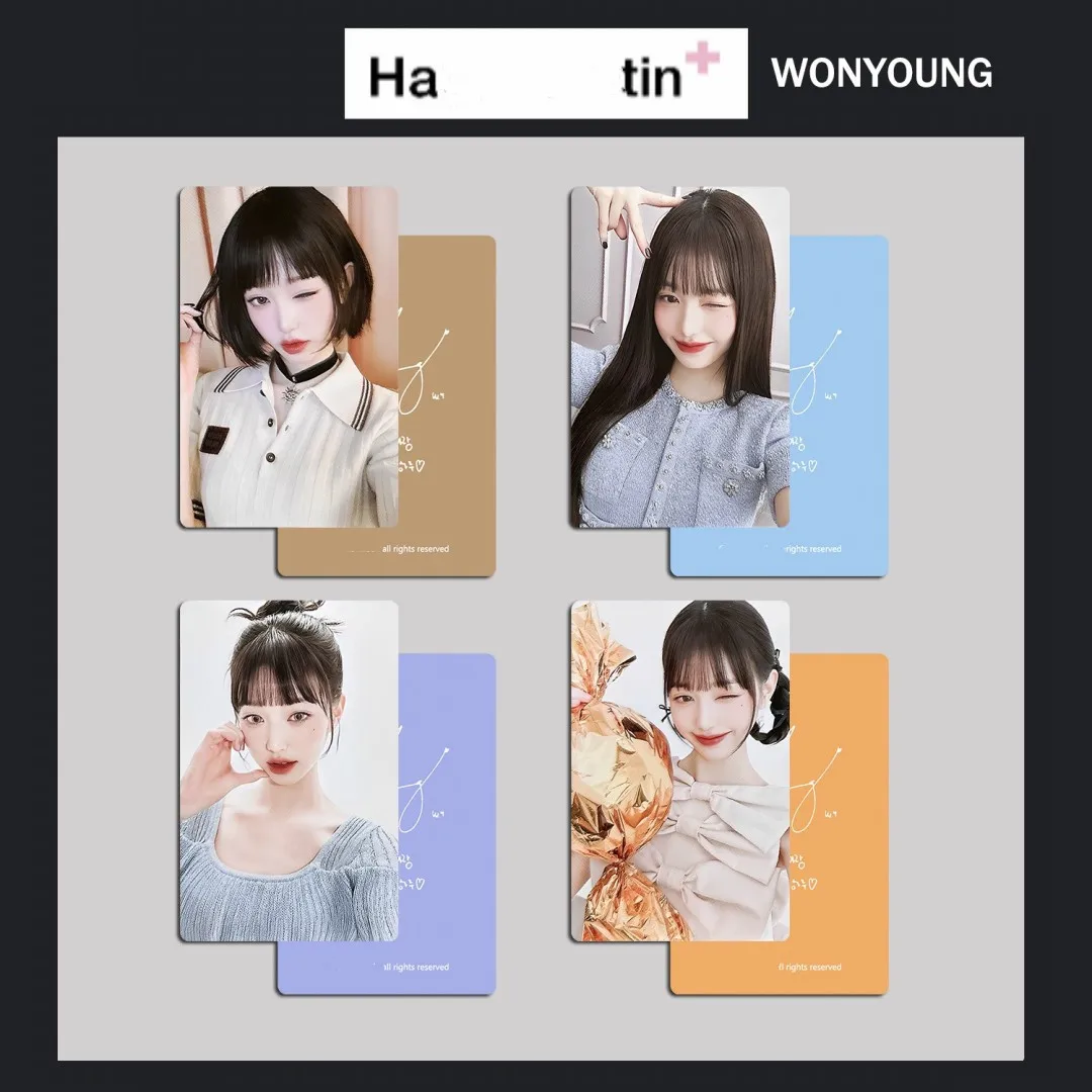 

4Pcs/Set KPOP IVE Wonyoung 5.0 Ver Endorsement Photocards Double Sides Cute Selfie Lomo Cards Postcards Fans Collection Gifts