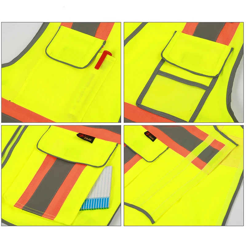 Reflective Safety Vest High Visibility Working Vest Signal Adjustable Size Work Safety Jacket Men Construction Vest Work Uniform